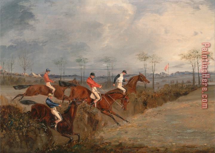 Henry Thomas Alken Scenes From a Steeplechase Another Hedge